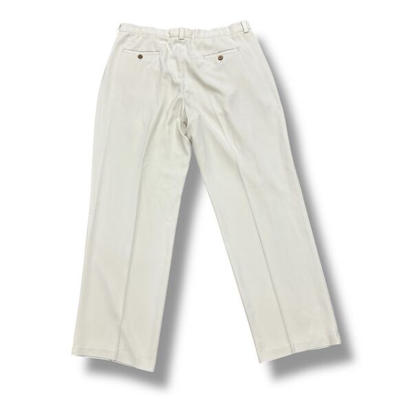 Pusser’s Size 36x32 Beige 100% Silk Pleated Front Dress Pants Island Reserve - Picture 4 of 9